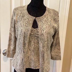 DANA BUCHMAN Vintage (not Kohl’s) 2 pc animal print sweater.